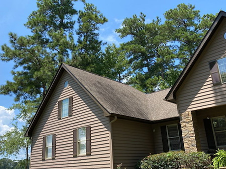 Lightning rods on lake home in eclectic alabama